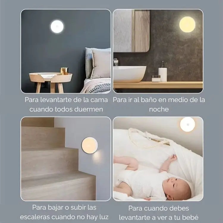 PACK 3 UNIDADES - LÁMPARA LED CON SENSOR DE MOVIMIENTO - CON SWITCH PARA LUZ CALIDA O FRÍA 💡 - ILUMINACIÓN AL INSTANTE SIN ESFUERZO