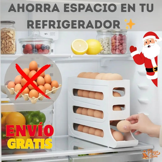 DISPENSADOR DE HUEVOS DE 4 NIVELES - AHORRA ESPACIO - OPTIMIZA TU COCINA AL INSTANTE