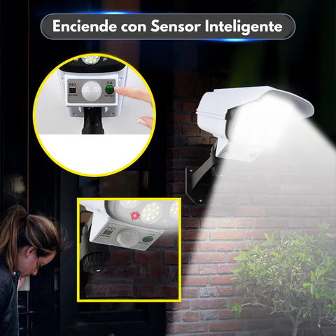 BrightPatrol® - Foco LED solar tipo cámara - Aumenta la protección de tu hogar🔒