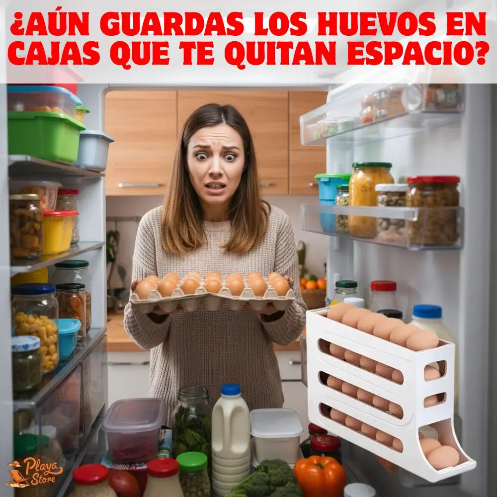 DISPENSADOR DE HUEVOS DE 4 NIVELES - AHORRA ESPACIO - OPTIMIZA TU COCINA AL INSTANTE