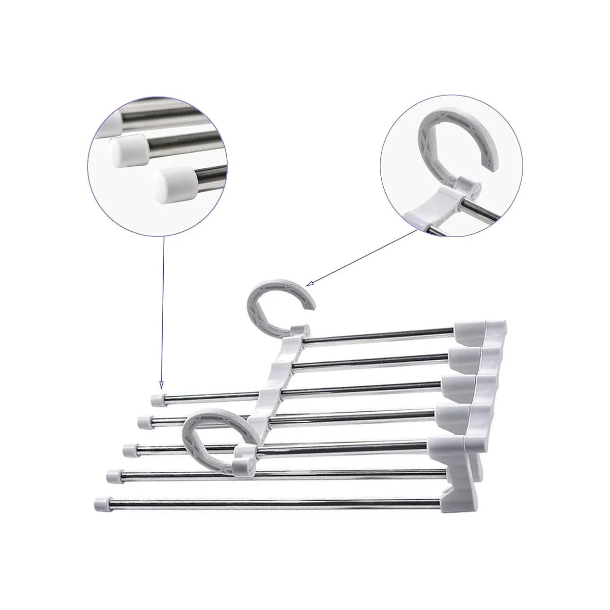 PACK 3 UNIDADES - COLGADOR MÁGICO DE PANTALONES 5 EN 1 - GANA ESPACIO EN TU CLÓSET ✨